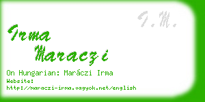 irma maraczi business card